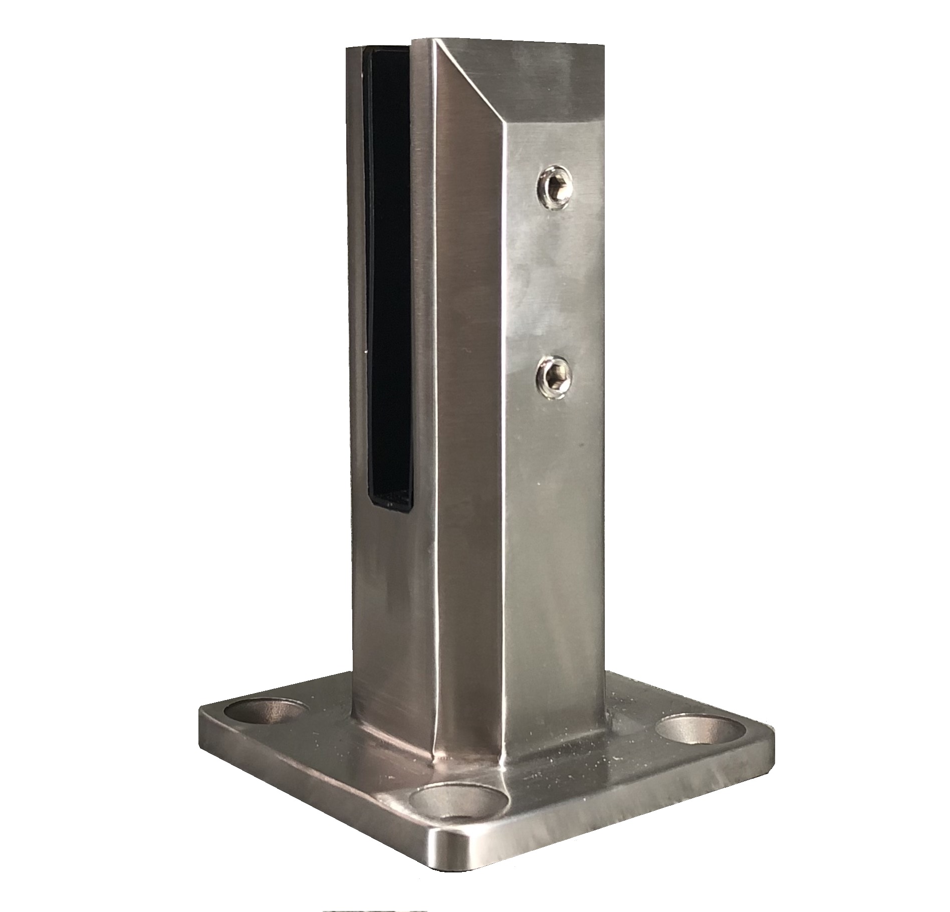 Duplex 2205 Stainless Steel 50mm Mini Post with Base (Balustrade & Pool Fence Compliant) - Satin